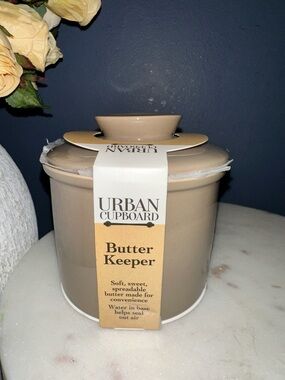 Taupe Butter Keeper - Ceramic Spreadable Butter Crock